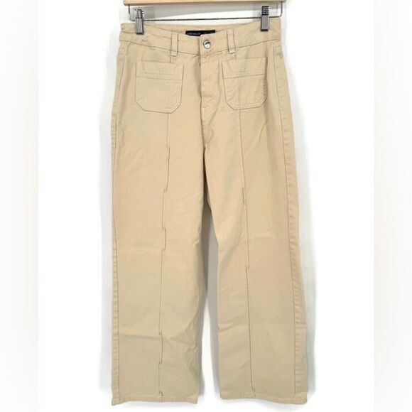 Karen Millen Wide Leg Jeans in Cream‎ Sz 8 NWOT - Picture 1 of 6